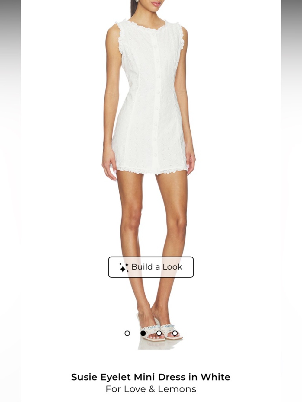 For Love & Lemons White Susie Eyelet Mini Dress size small